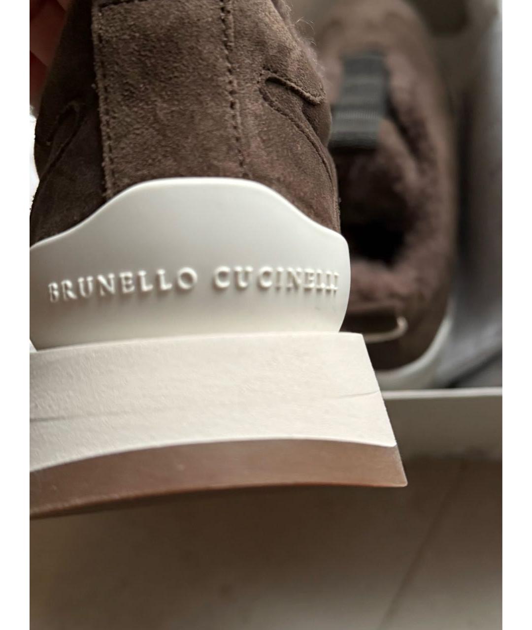 BRUNELLO CUCINELLI Коричневые замшевые кроссовки, фото 5