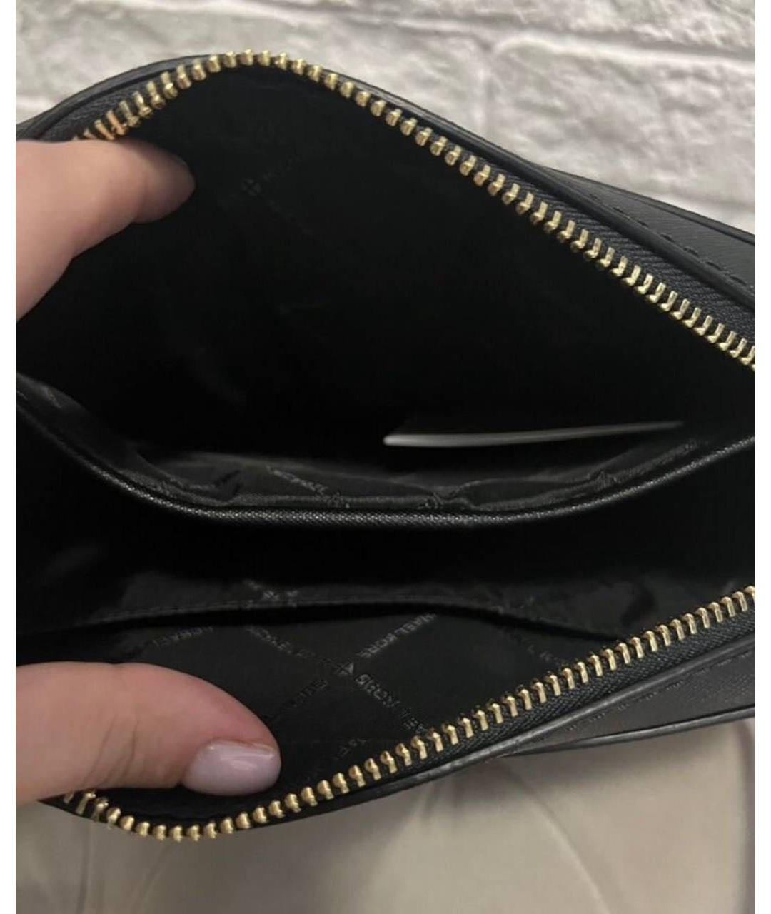 MICHAEL KORS Черная кожаная сумка через плечо, фото 6