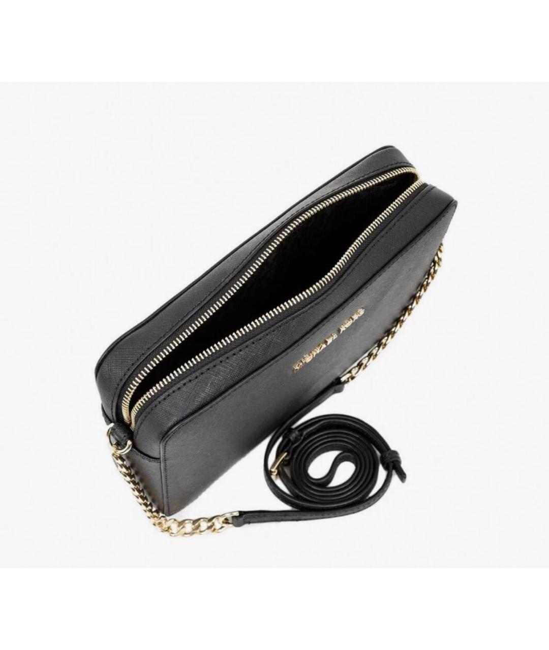 MICHAEL KORS Черная кожаная сумка через плечо, фото 2