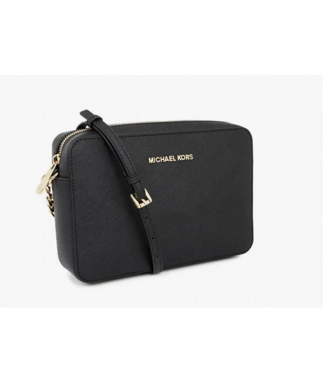 MICHAEL KORS Черная кожаная сумка через плечо, фото 8