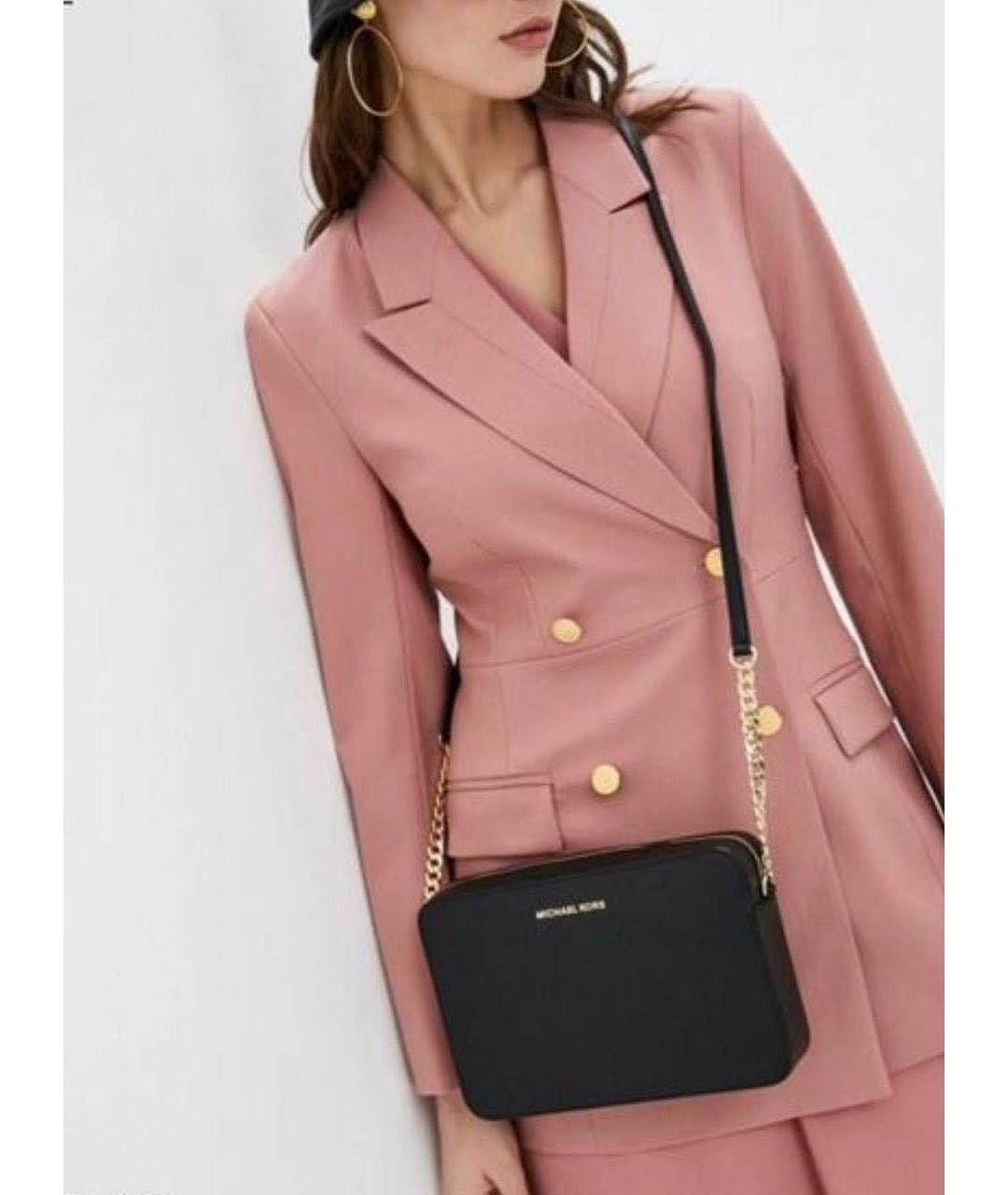 MICHAEL KORS Черная кожаная сумка через плечо, фото 7