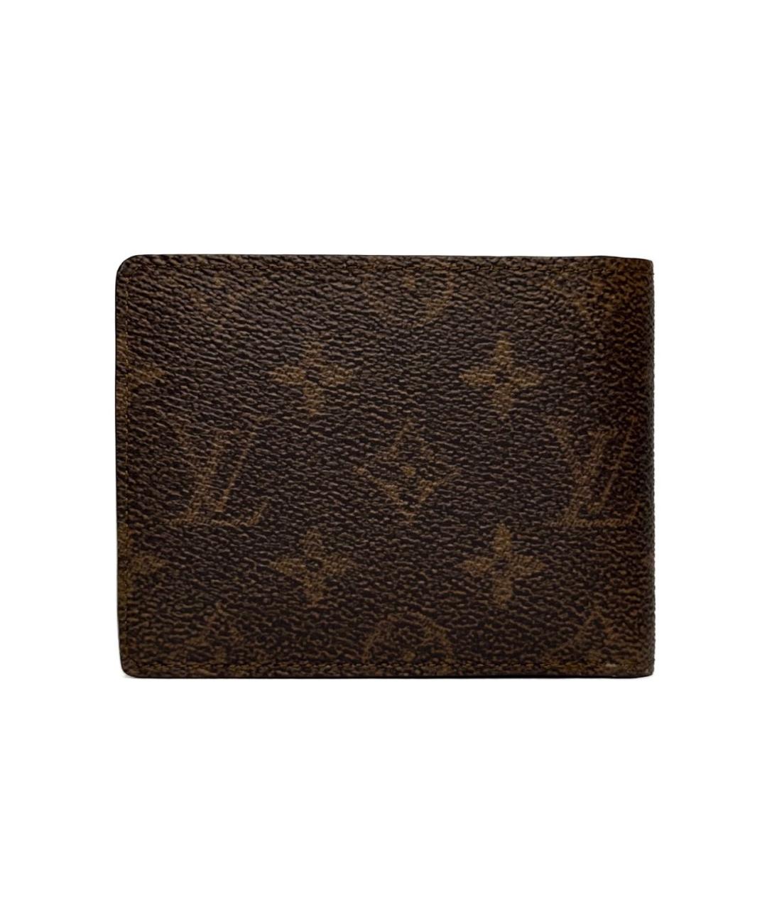 LOUIS VUITTON Коричневый кожаный кошелек, фото 3