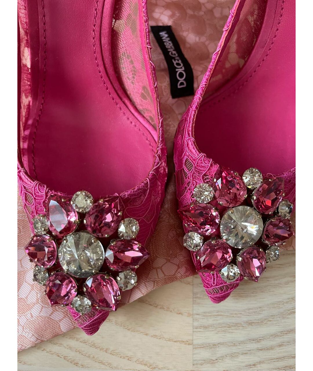 DOLCE&GABBANA Розовые текстильные туфли, фото 2