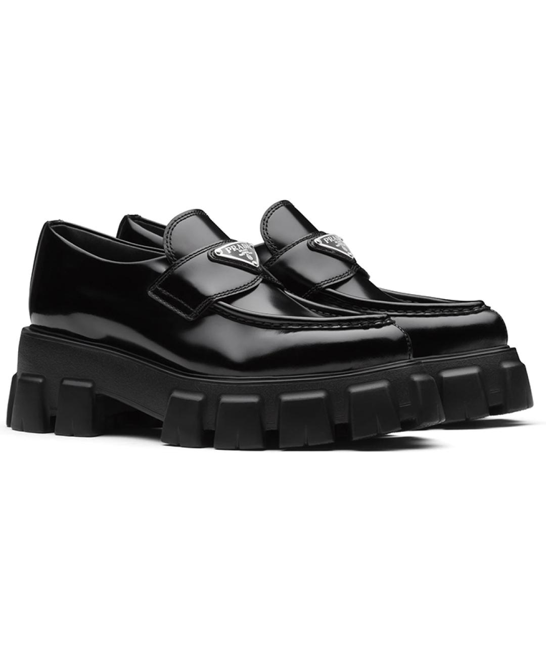 PRADA Черные кожаные лоферы, фото 3