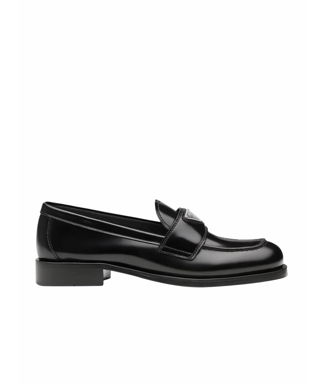 PRADA Черные кожаные лоферы, фото 1