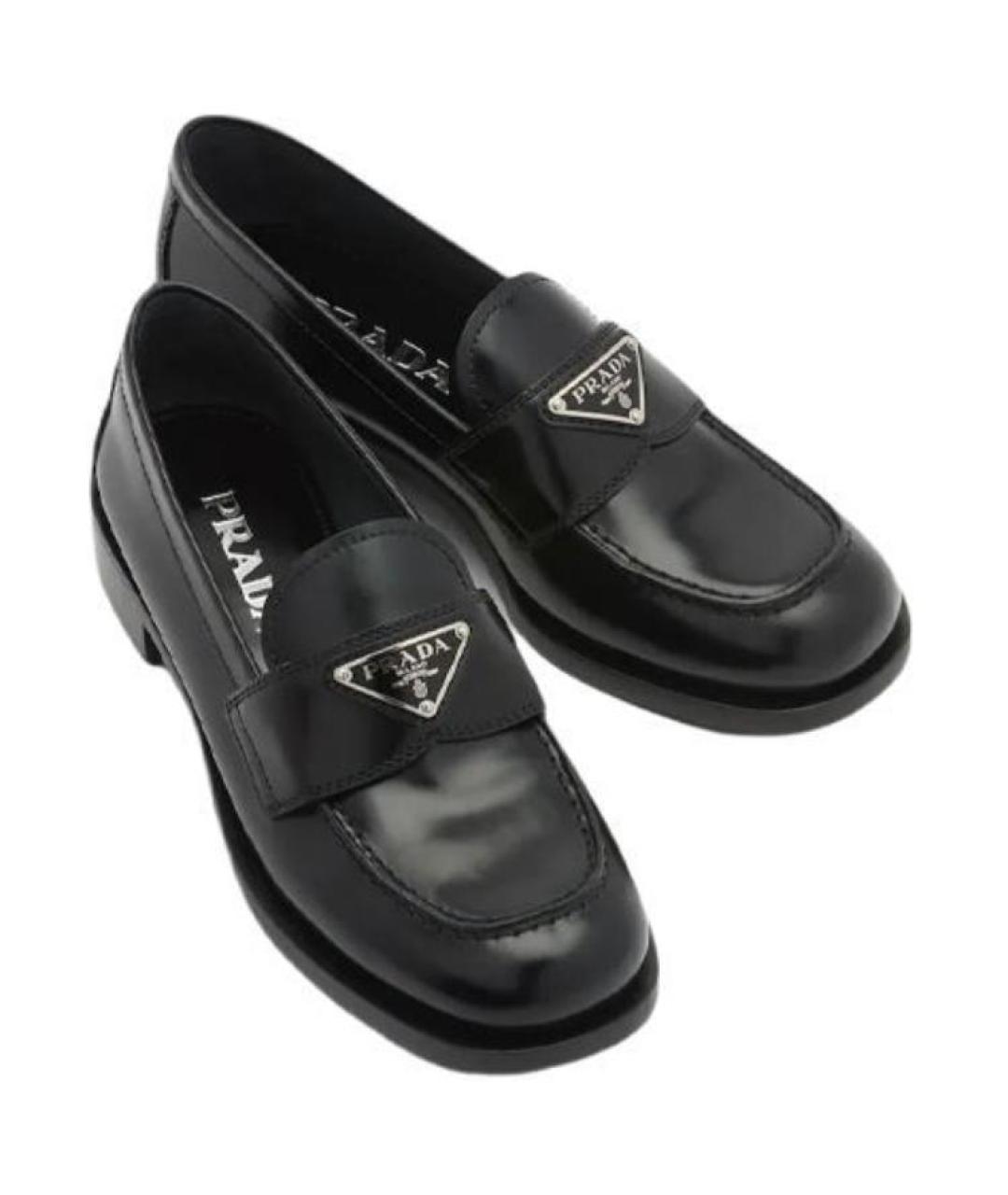 PRADA Черные кожаные лоферы, фото 5