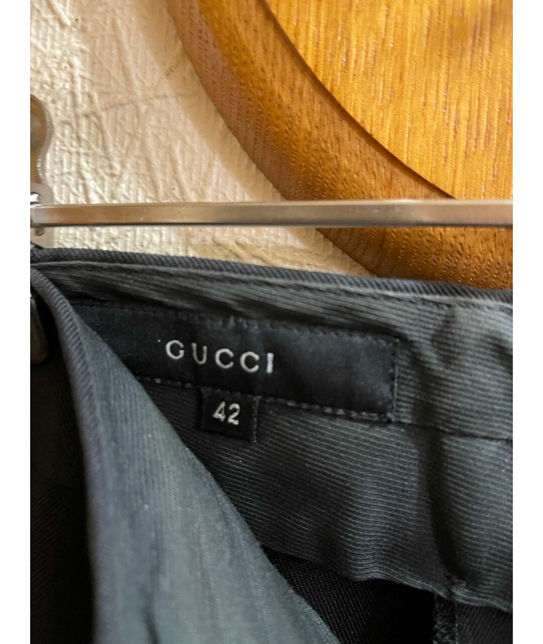 GUCCI Черные шерстяные прямые брюки, фото 3