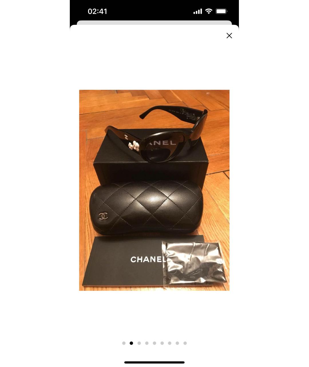 CHANEL Черные пластиковые солнцезащитные очки, фото 2