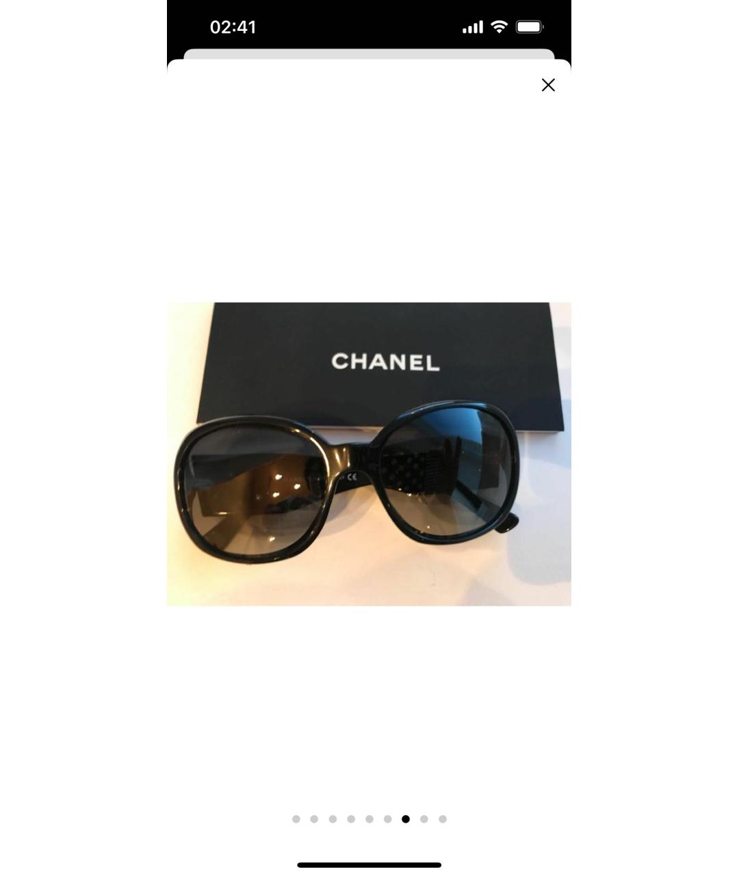 CHANEL Черные пластиковые солнцезащитные очки, фото 7