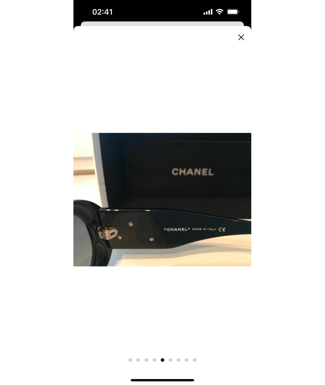 CHANEL Черные пластиковые солнцезащитные очки, фото 5