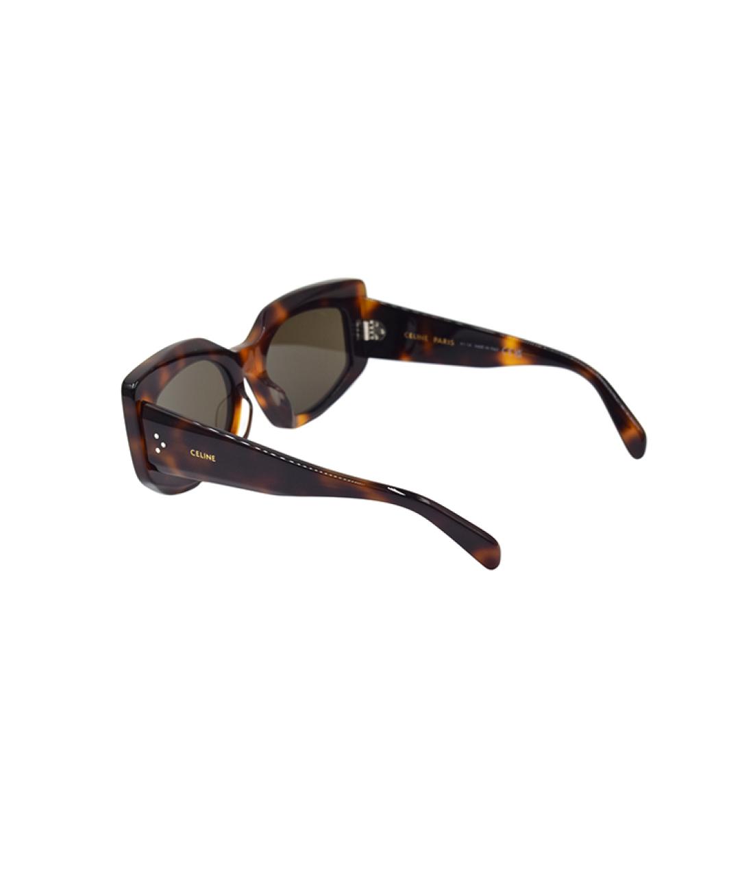 CELINE Коричневые пластиковые солнцезащитные очки, фото 3