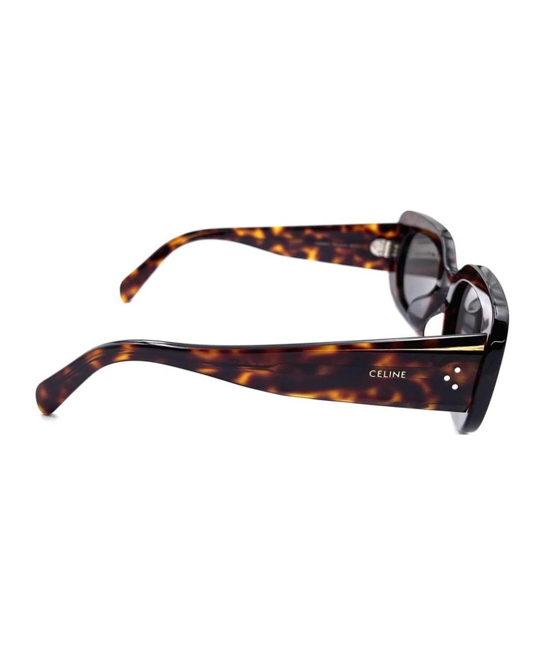 CELINE Коричневые пластиковые солнцезащитные очки, фото 2