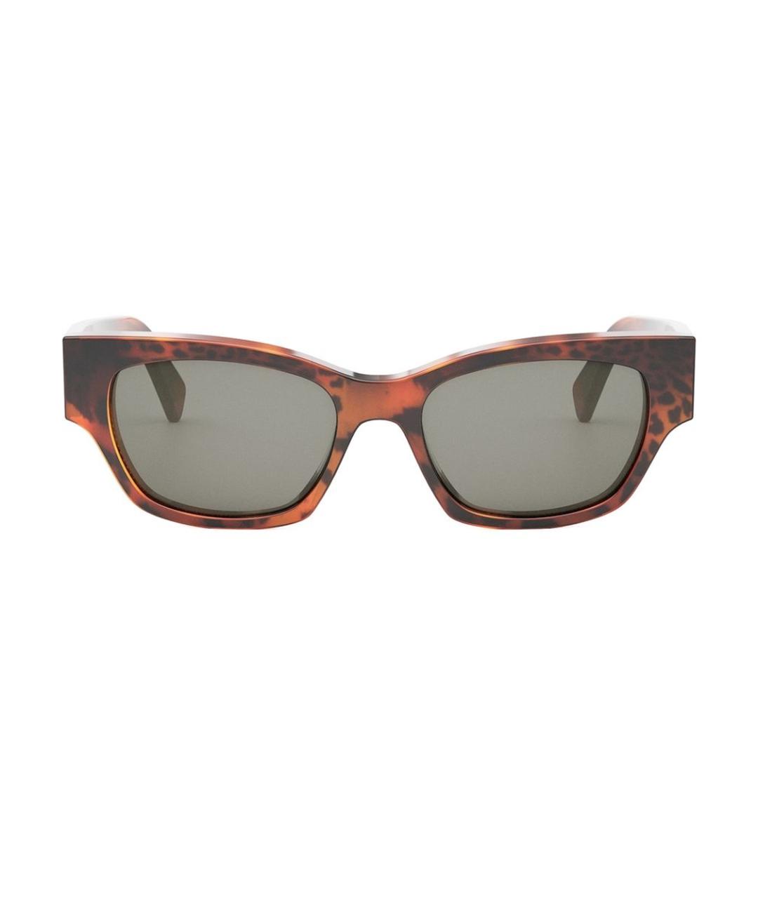 CELINE Коричневые пластиковые солнцезащитные очки, фото 2