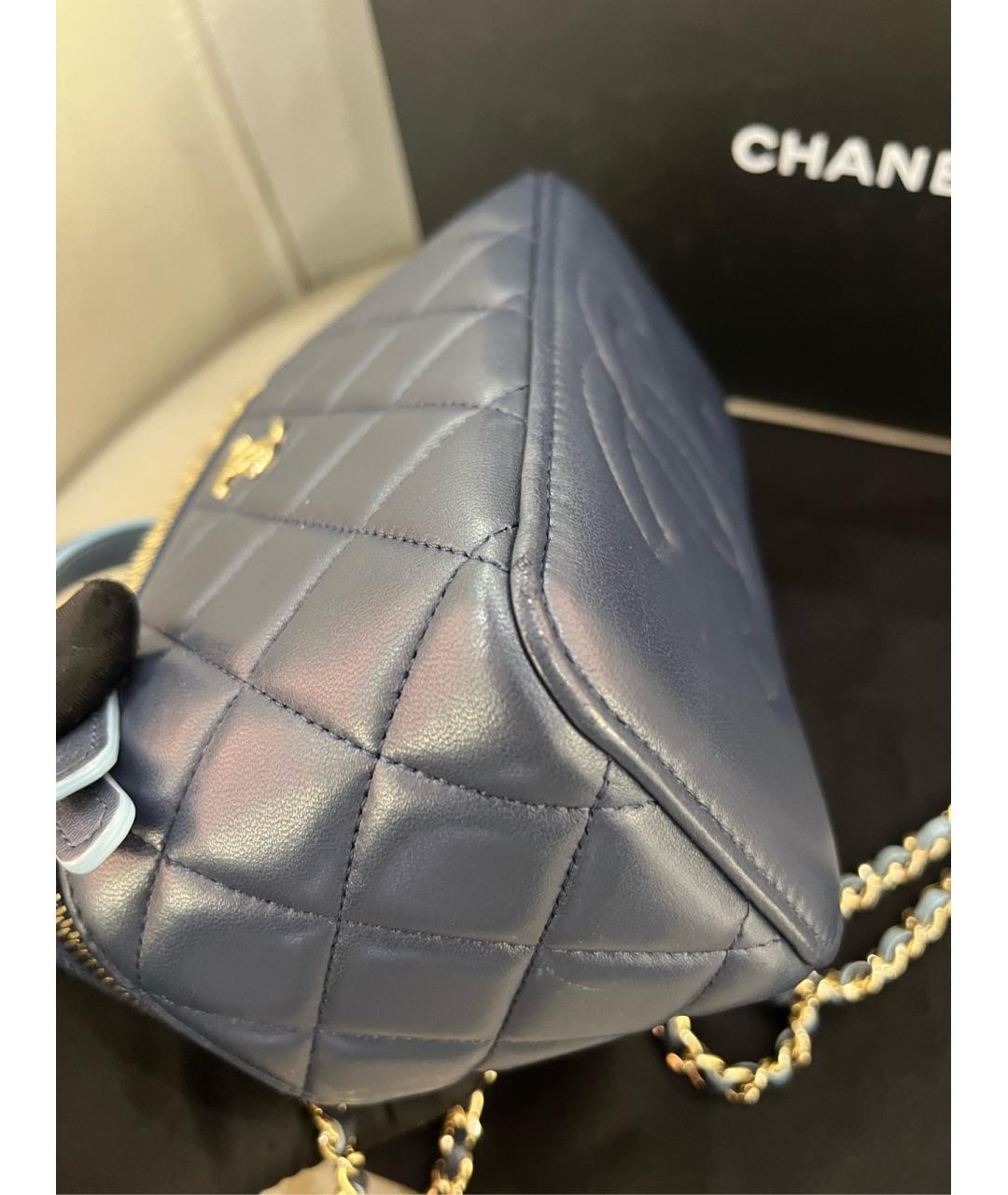 CHANEL Черная кожаная косметичка, фото 4