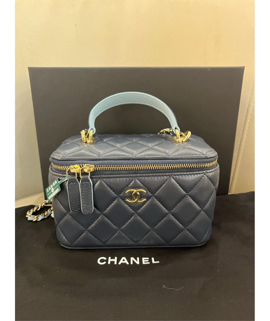 CHANEL Черная кожаная косметичка, фото 9