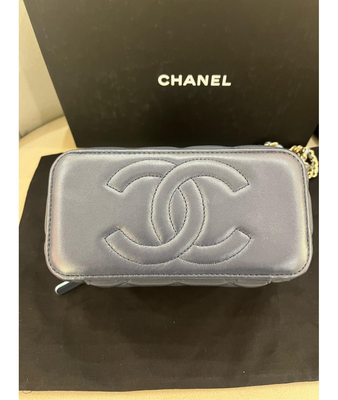 CHANEL Черная кожаная косметичка, фото 3
