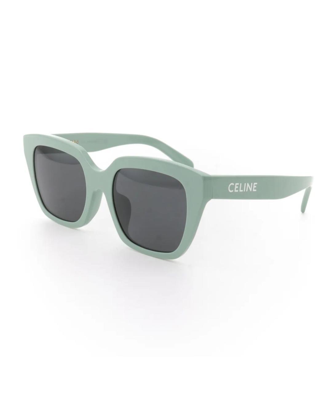 CELINE Зеленые пластиковые солнцезащитные очки, фото 1
