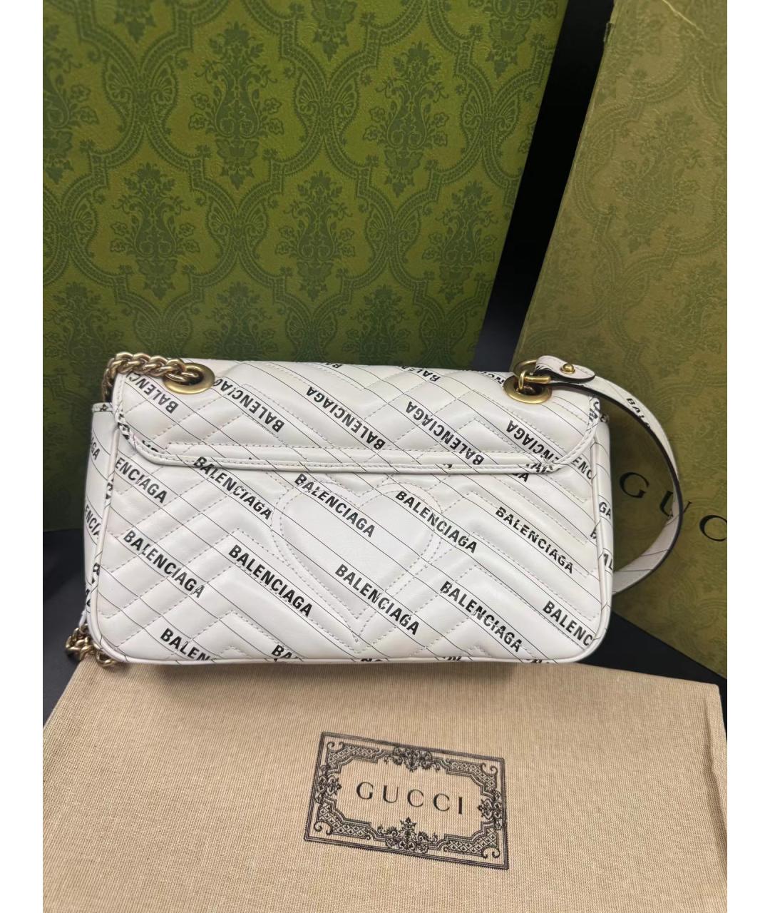GUCCI Белая кожаная сумка через плечо, фото 2