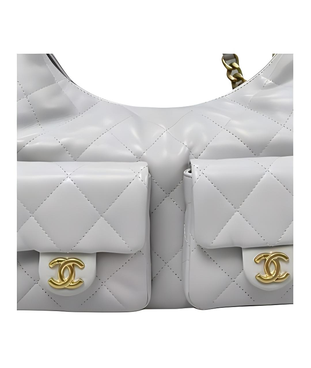 CHANEL Серая кожаная сумка через плечо, фото 3