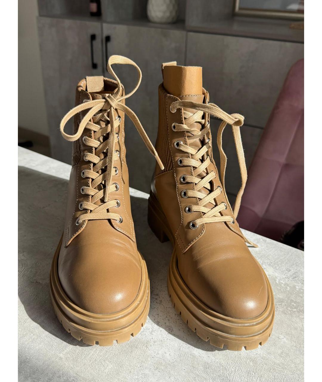 GIANVITO ROSSI Бежевые кожаные ботинки, фото 2