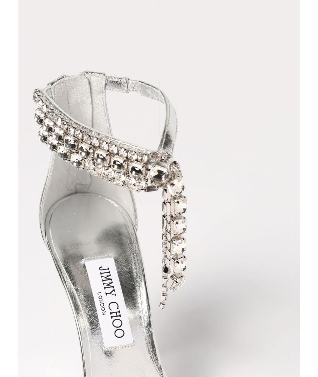 JIMMY CHOO Серебряные босоножки, фото 4