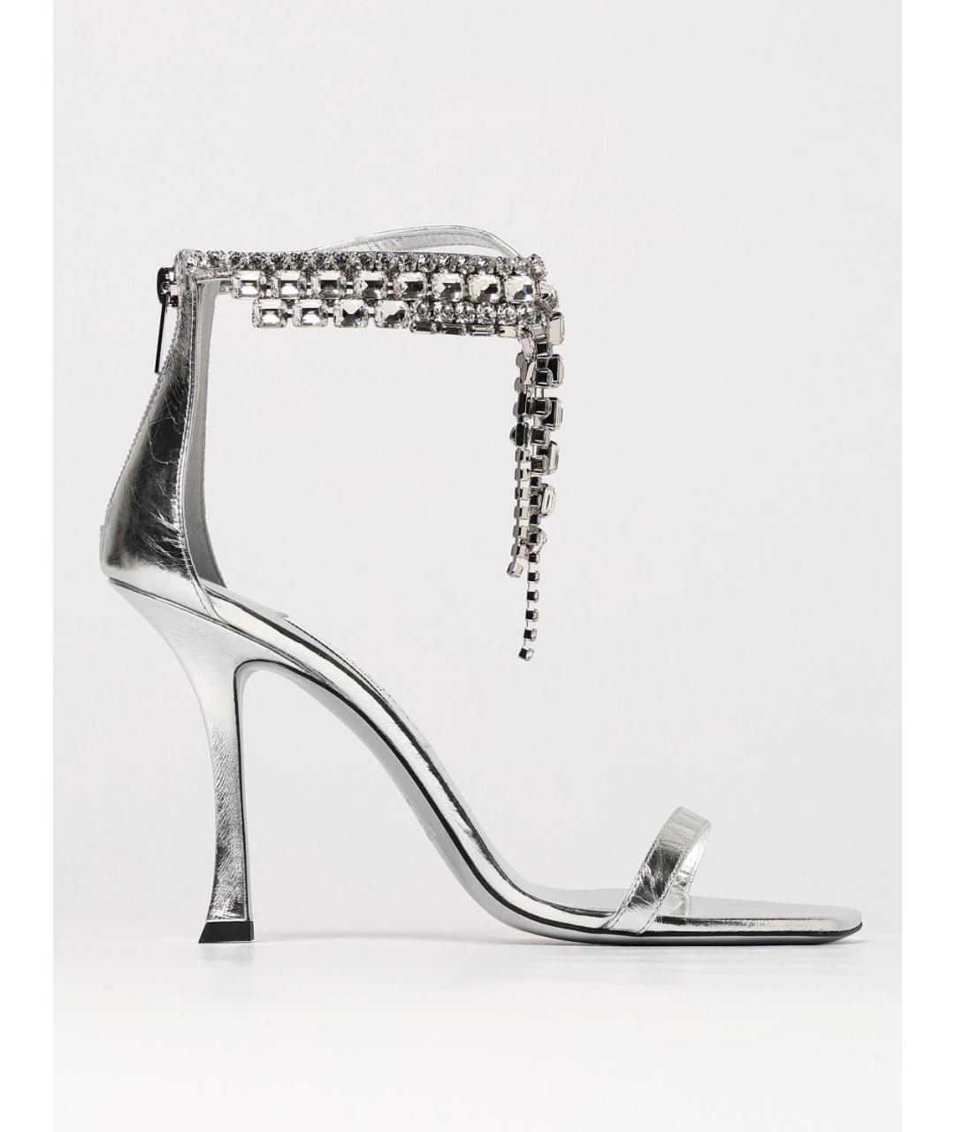 JIMMY CHOO Серебряные босоножки, фото 5