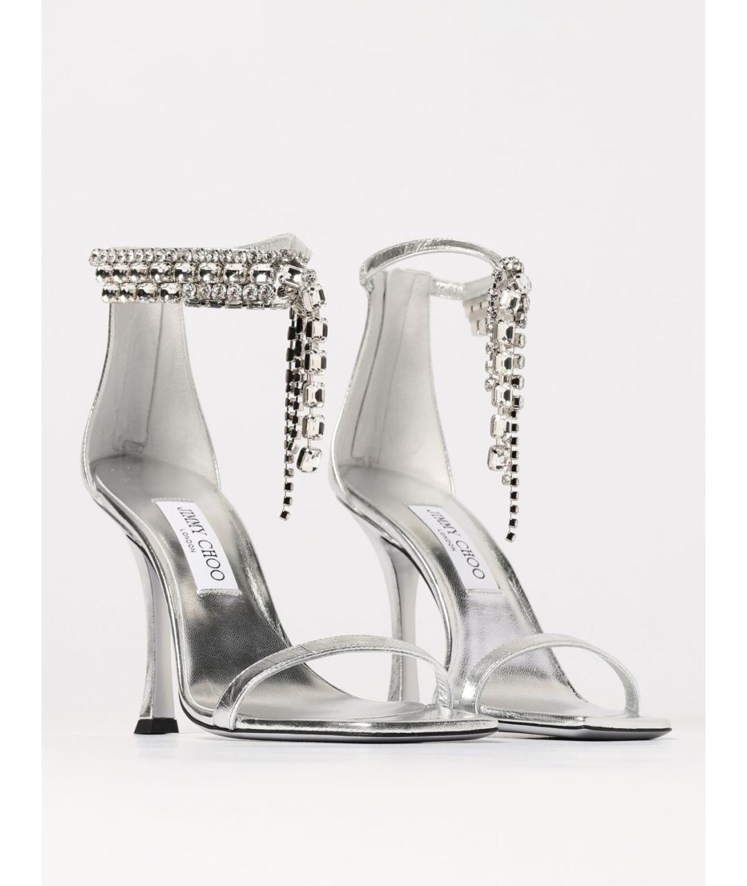 JIMMY CHOO Серебряные босоножки, фото 2