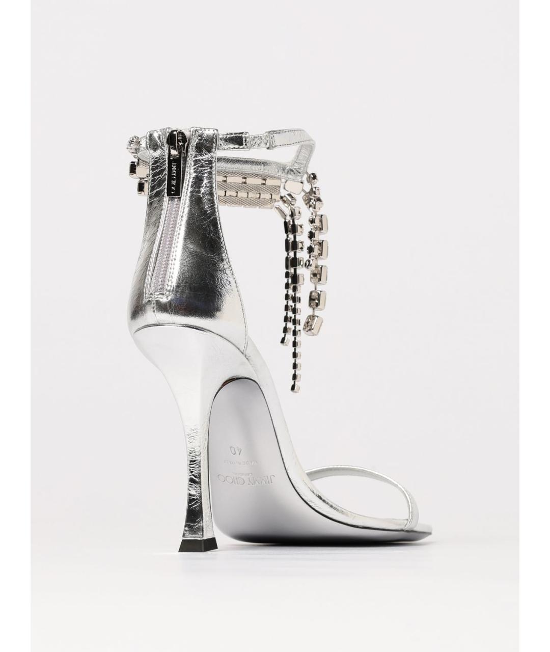 JIMMY CHOO Серебряные босоножки, фото 3