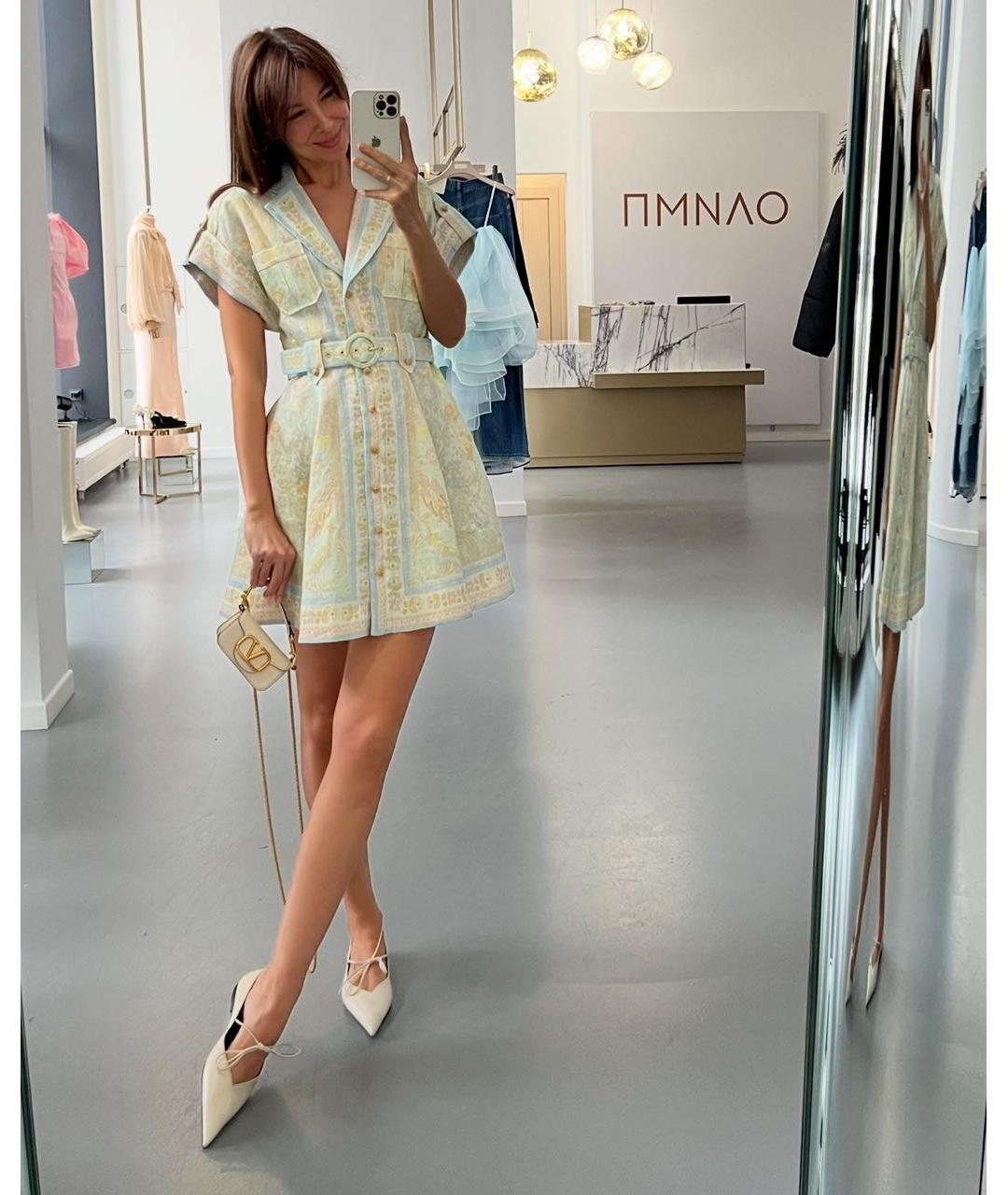 ZIMMERMANN Мульти льняное коктейльное платье, фото 6