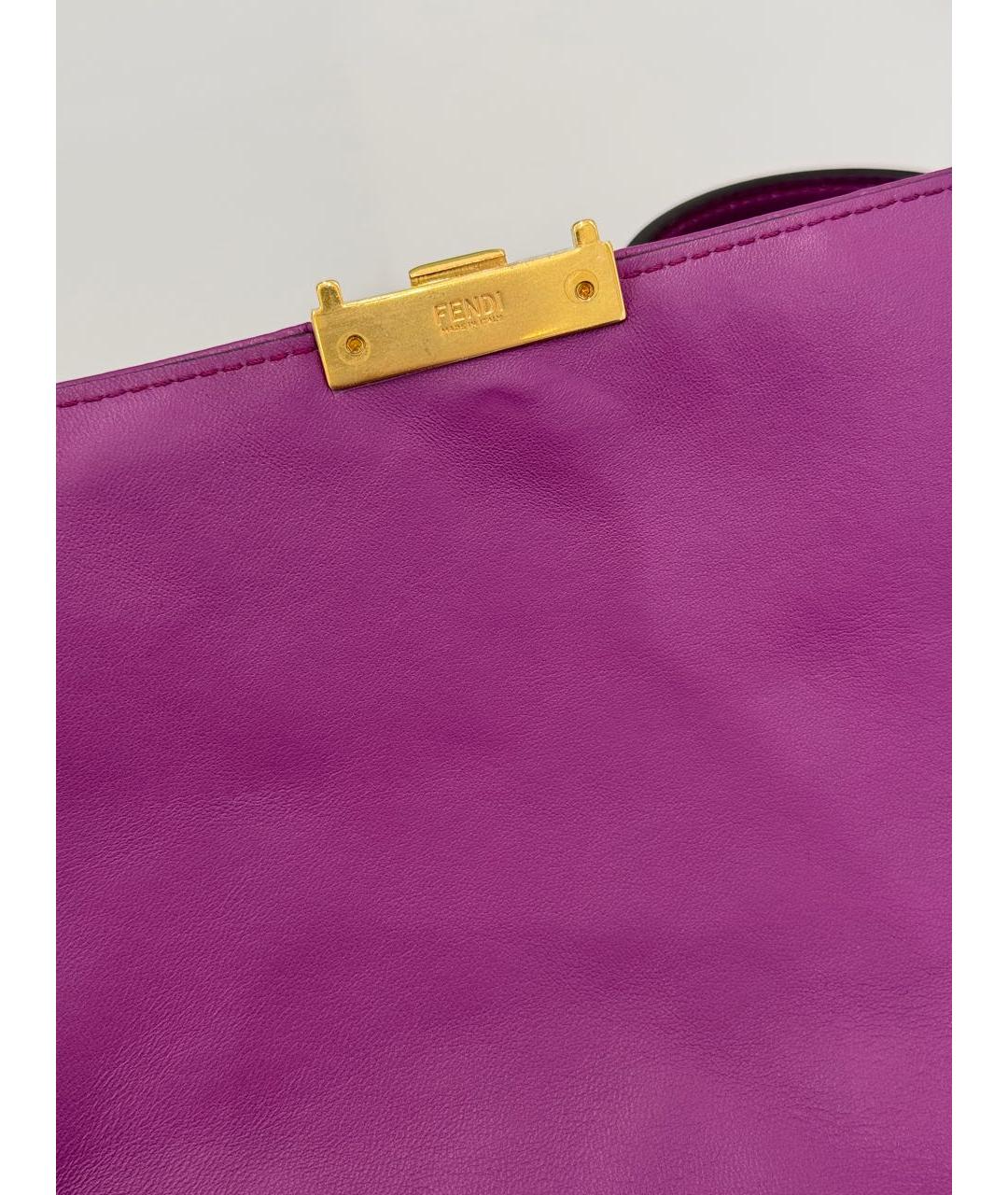 FENDI Фиолетовая кожаная сумка через плечо, фото 8