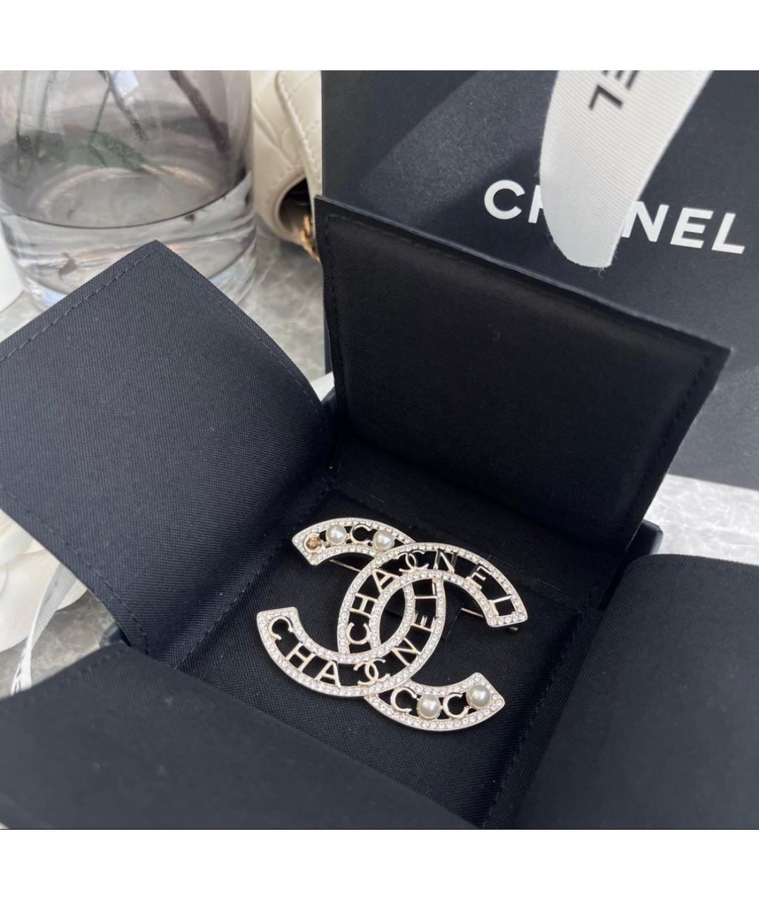 CHANEL Серебряная металлическая булавка / брошь, фото 5