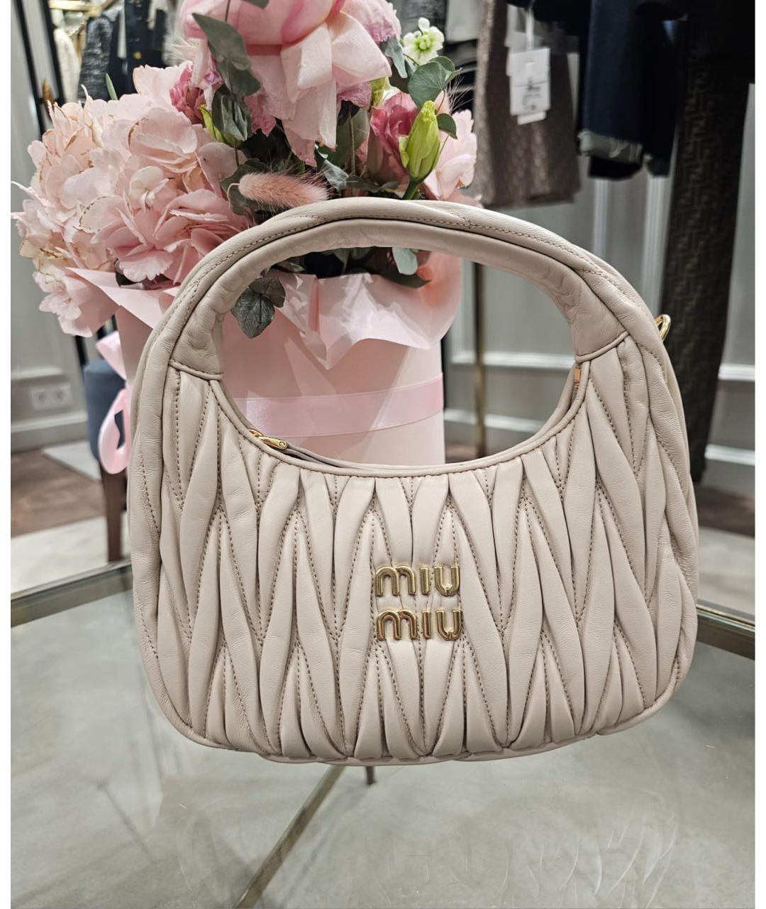 MIU MIU Розовая кожаная сумка тоут, фото 7