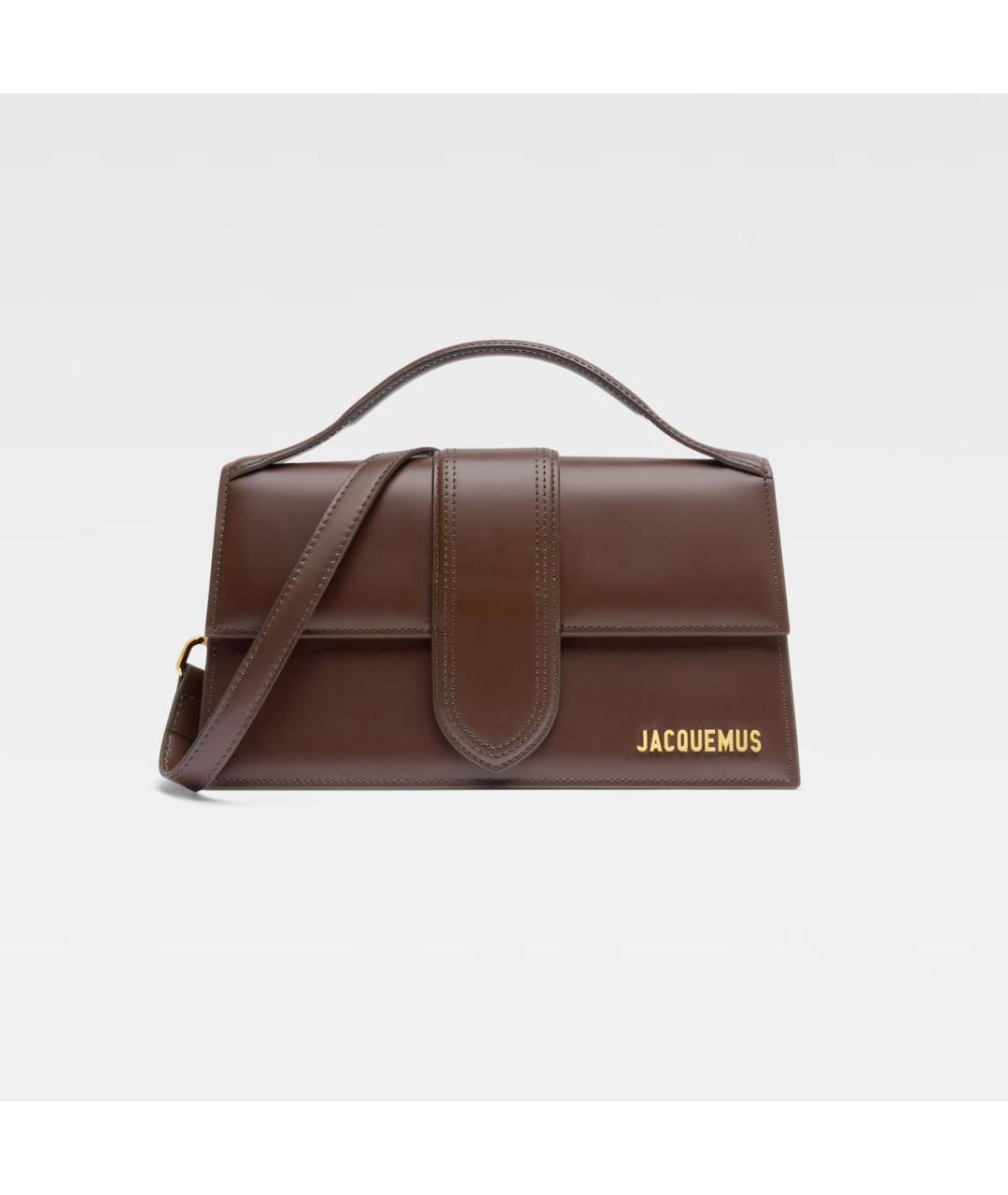 JACQUEMUS Коричневая кожаная сумка с короткими ручками, фото 8