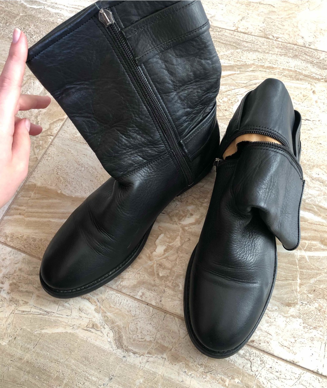 ARMANI JEANS Черные кожаные ботинки, фото 3