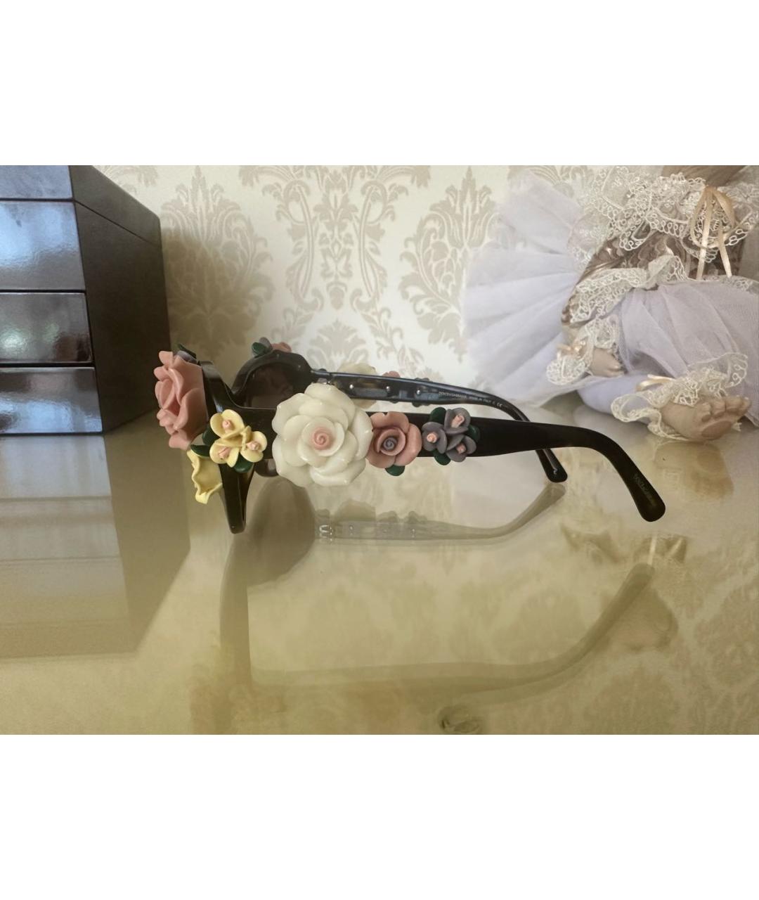 DOLCE&GABBANA Коричневые пластиковые солнцезащитные очки, фото 2