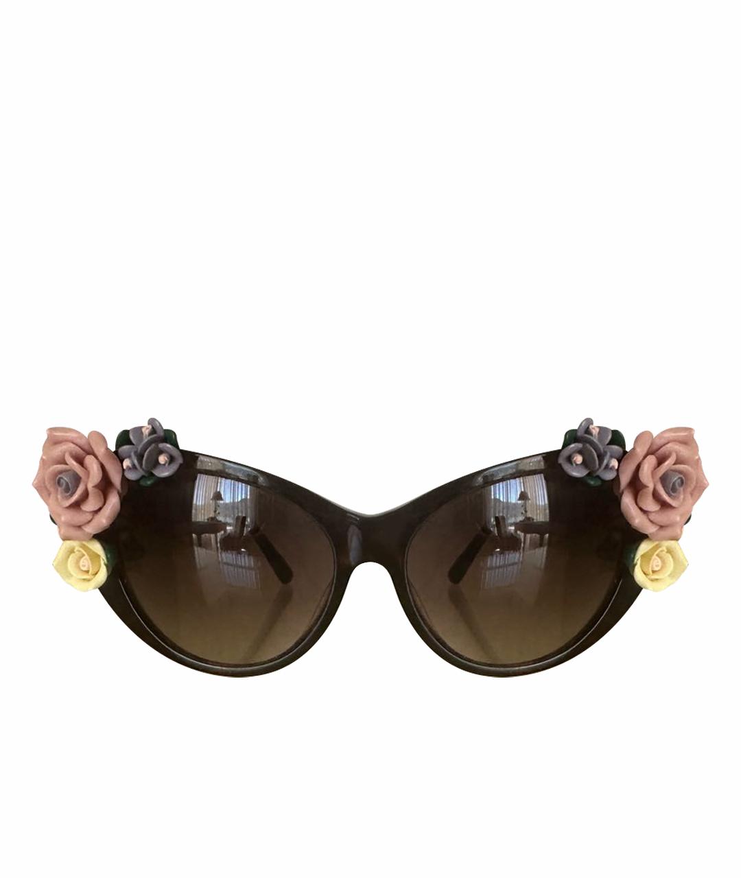 DOLCE&GABBANA Коричневые пластиковые солнцезащитные очки, фото 1