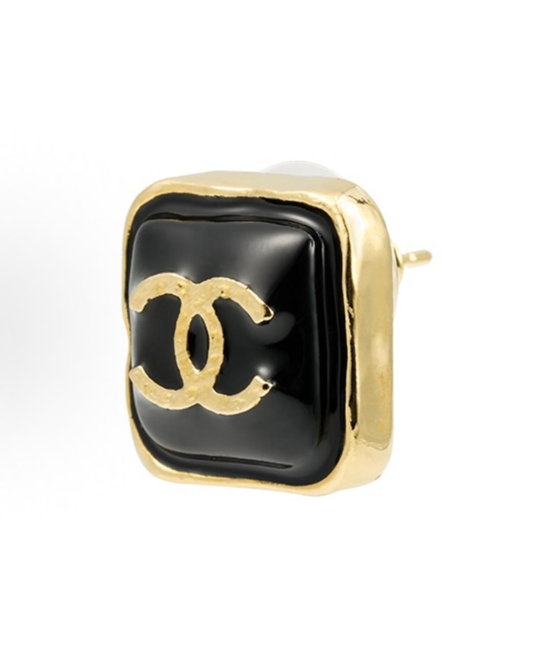 CHANEL Черные металлические серьги, фото 3