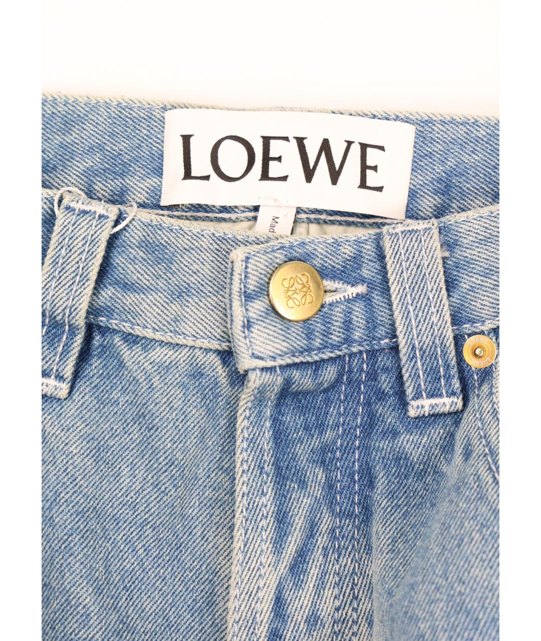 LOEWE Голубые хлопковые прямые джинсы, фото 3