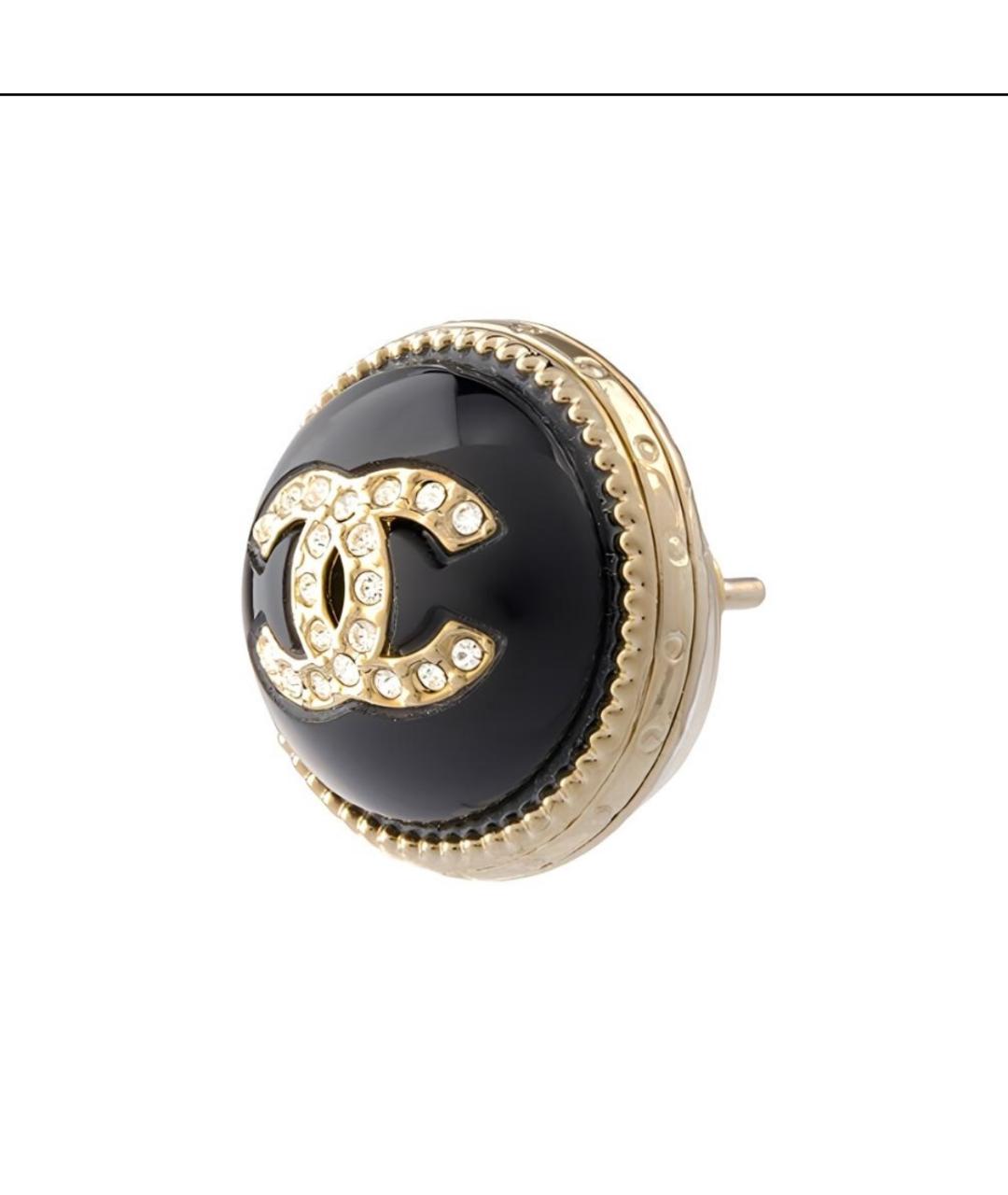 CHANEL Черные металлические серьги, фото 2