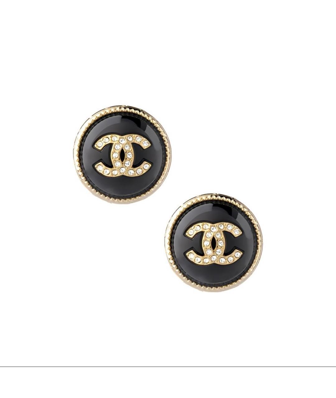 CHANEL Черные металлические серьги, фото 6