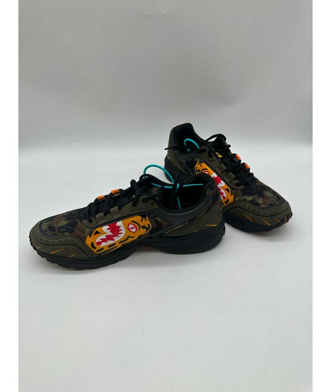 ASICS Зеленые текстильные низкие кроссовки / кеды, фото 3