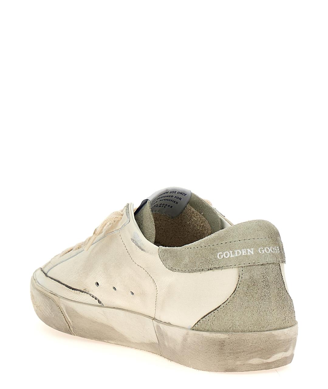 GOLDEN GOOSE DELUXE BRAND Бежевые кожаные низкие кроссовки / кеды, фото 2