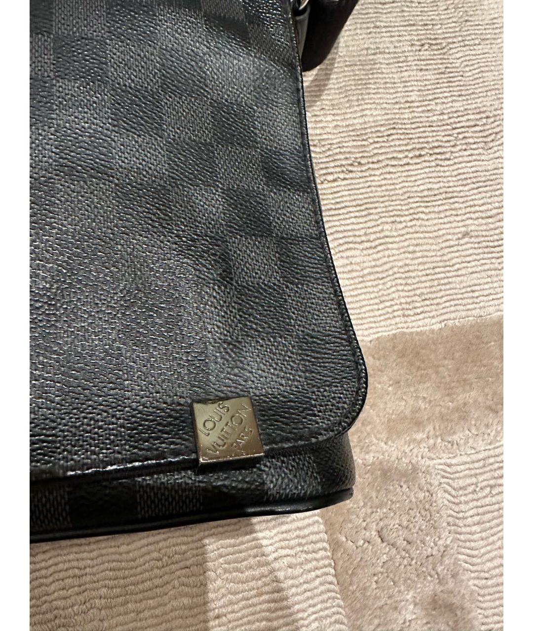LOUIS VUITTON Черная кожаная сумка на плечо, фото 6
