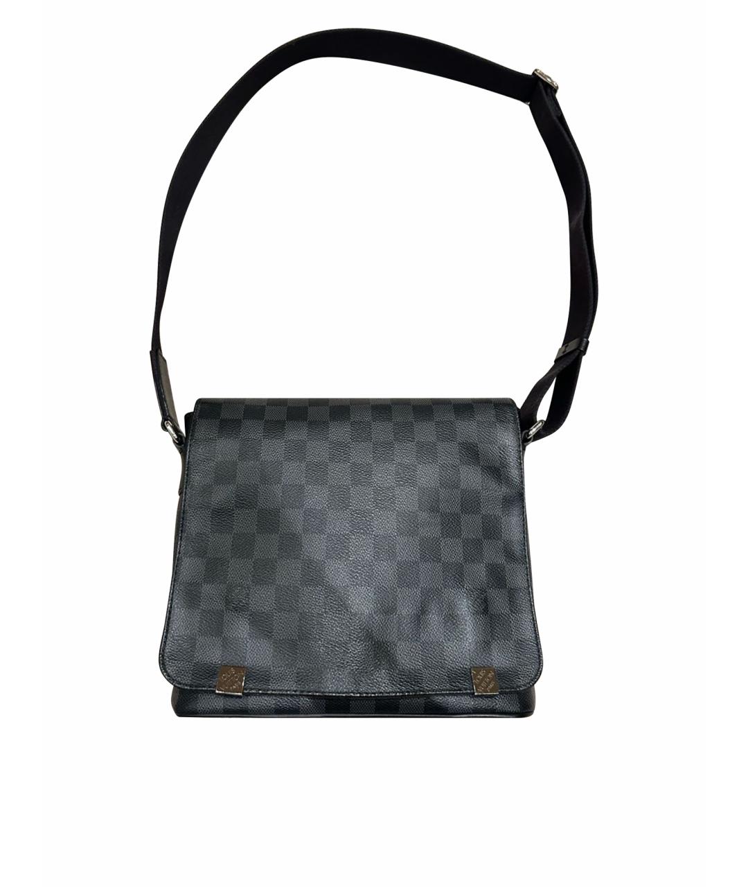 LOUIS VUITTON Черная кожаная сумка на плечо, фото 1
