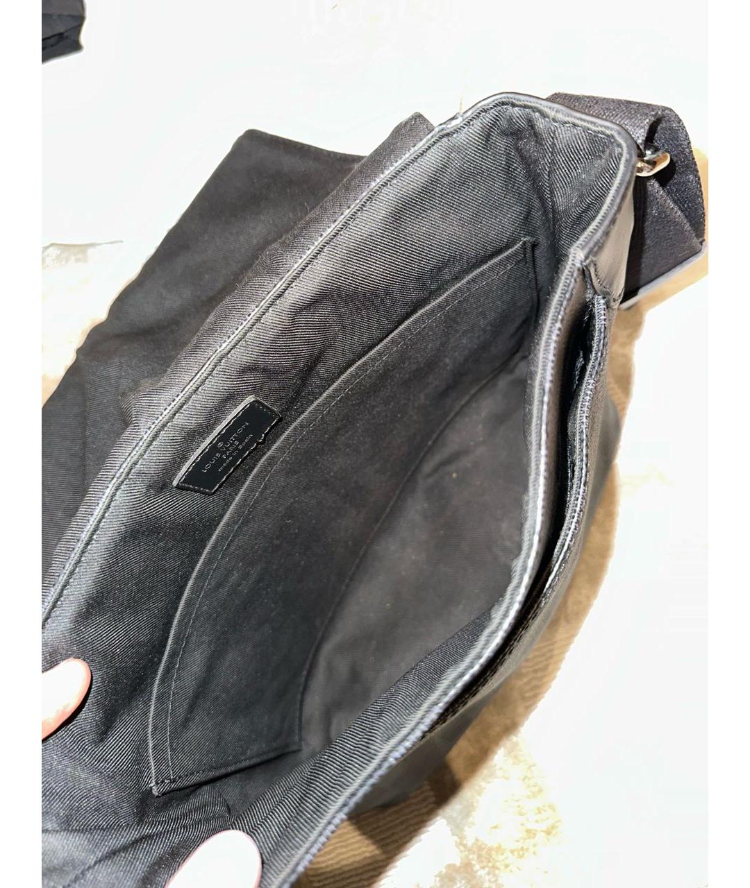LOUIS VUITTON Черная кожаная сумка на плечо, фото 4