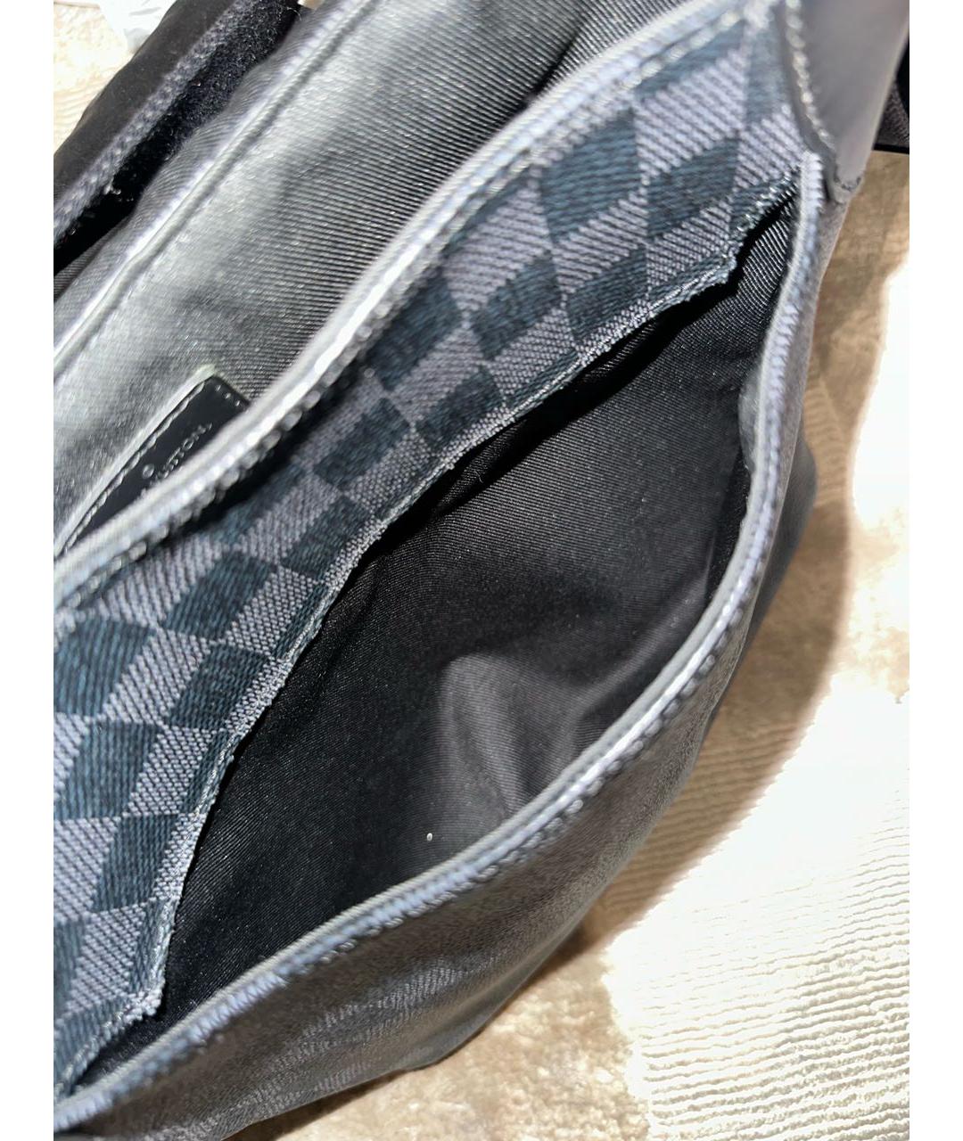 LOUIS VUITTON Черная кожаная сумка на плечо, фото 7