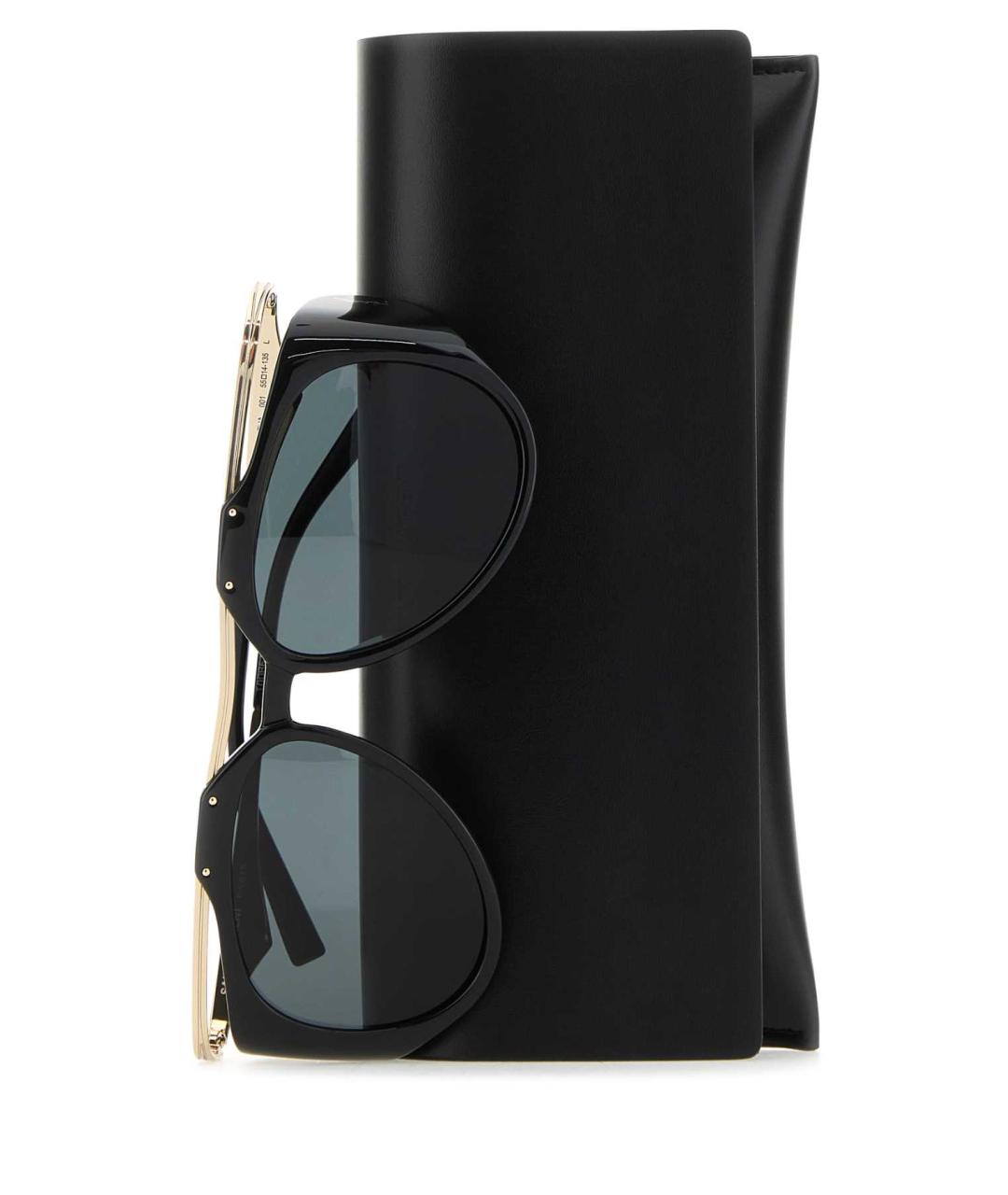 SAINT LAURENT Черные металлические солнцезащитные очки, фото 3