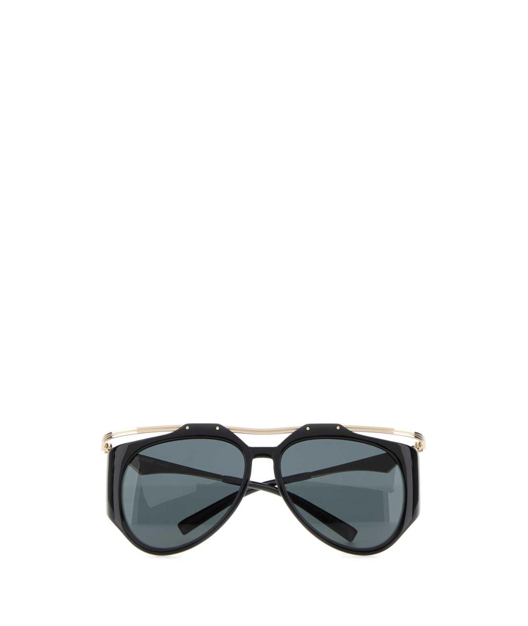 SAINT LAURENT Черные металлические солнцезащитные очки, фото 2