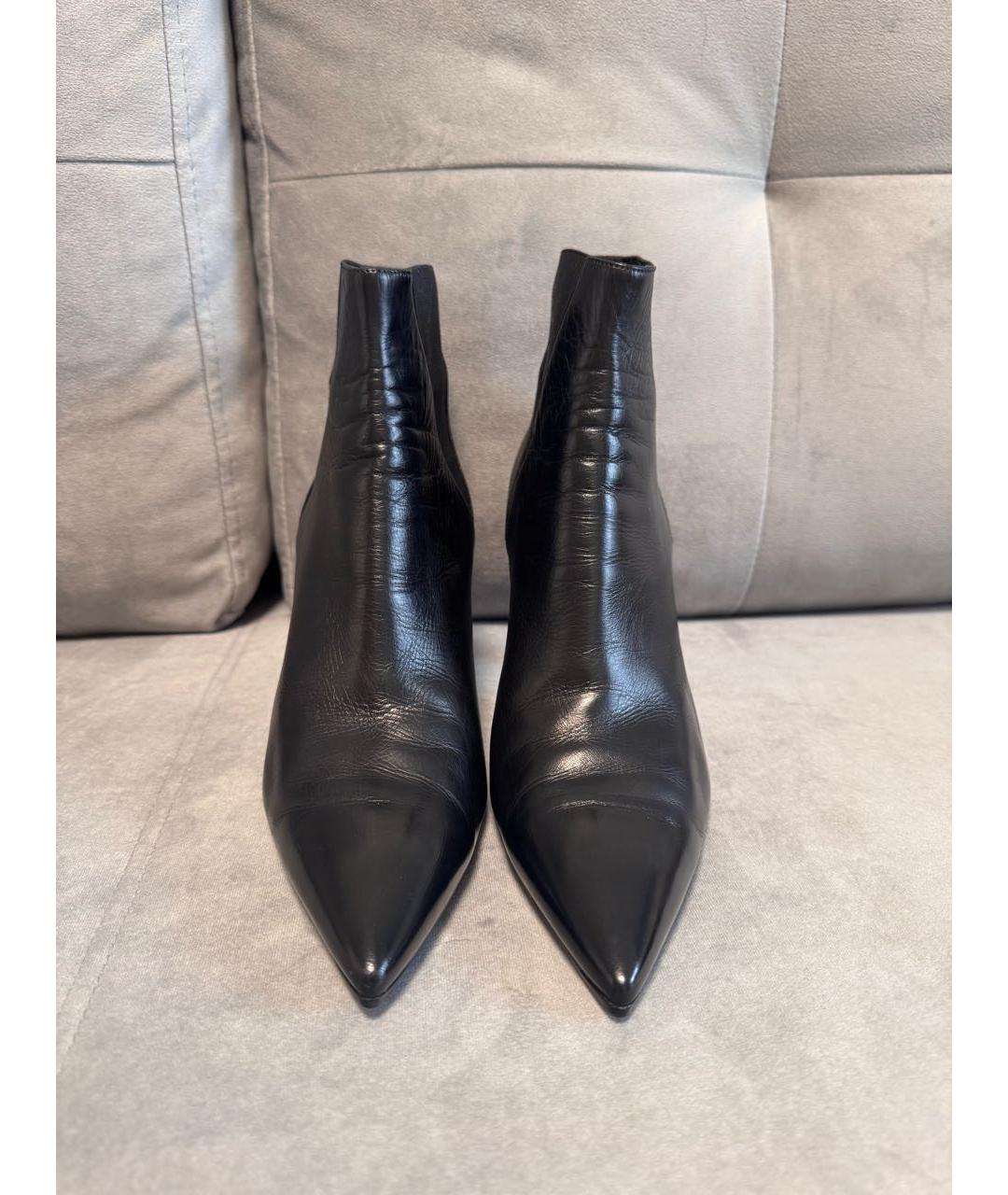 SAINT LAURENT Черные кожаные ботильоны, фото 2