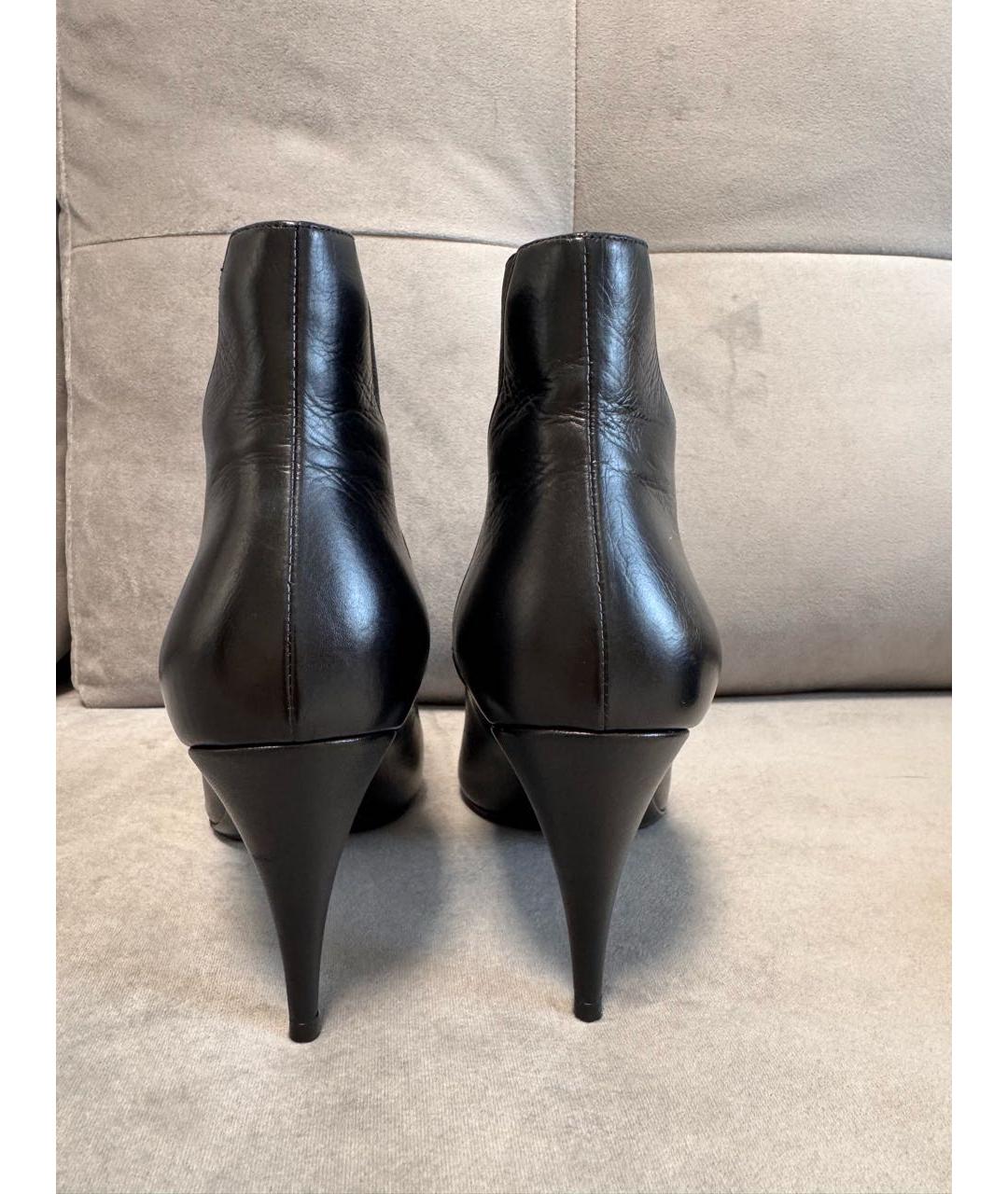SAINT LAURENT Черные кожаные ботильоны, фото 4